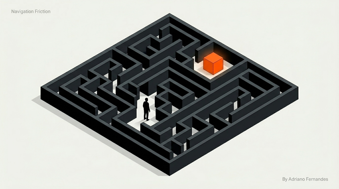 Navigation Friction Minimalist 3D Illustration