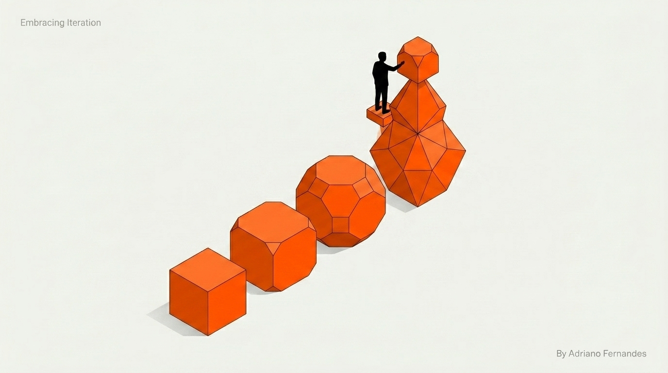 Embracing Iteration Minimalist 3D Illustration